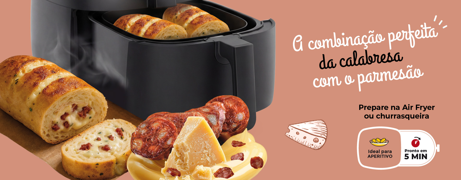 Banner Mencucini Baguete Recheado Calabresa com Parmesão