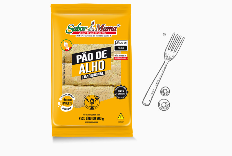 Pão de Alho Baguete Sabor da Mama Tradicional